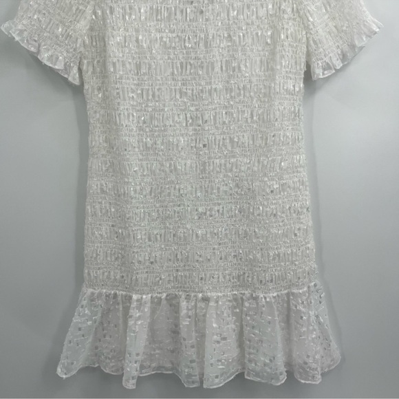 Ted baker London white tildra smoked fit and flare mini dress size large 10 nwt - Picture 7 of 11